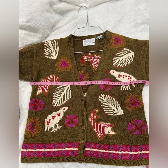 Vintage segrets sun prinst knitted by hand cardigan Sweater Size S - Picture 4 of 14